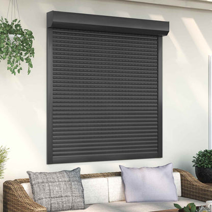 Persiana a rullo Antracite 130 x 140 cm Alluminio e poliuretano