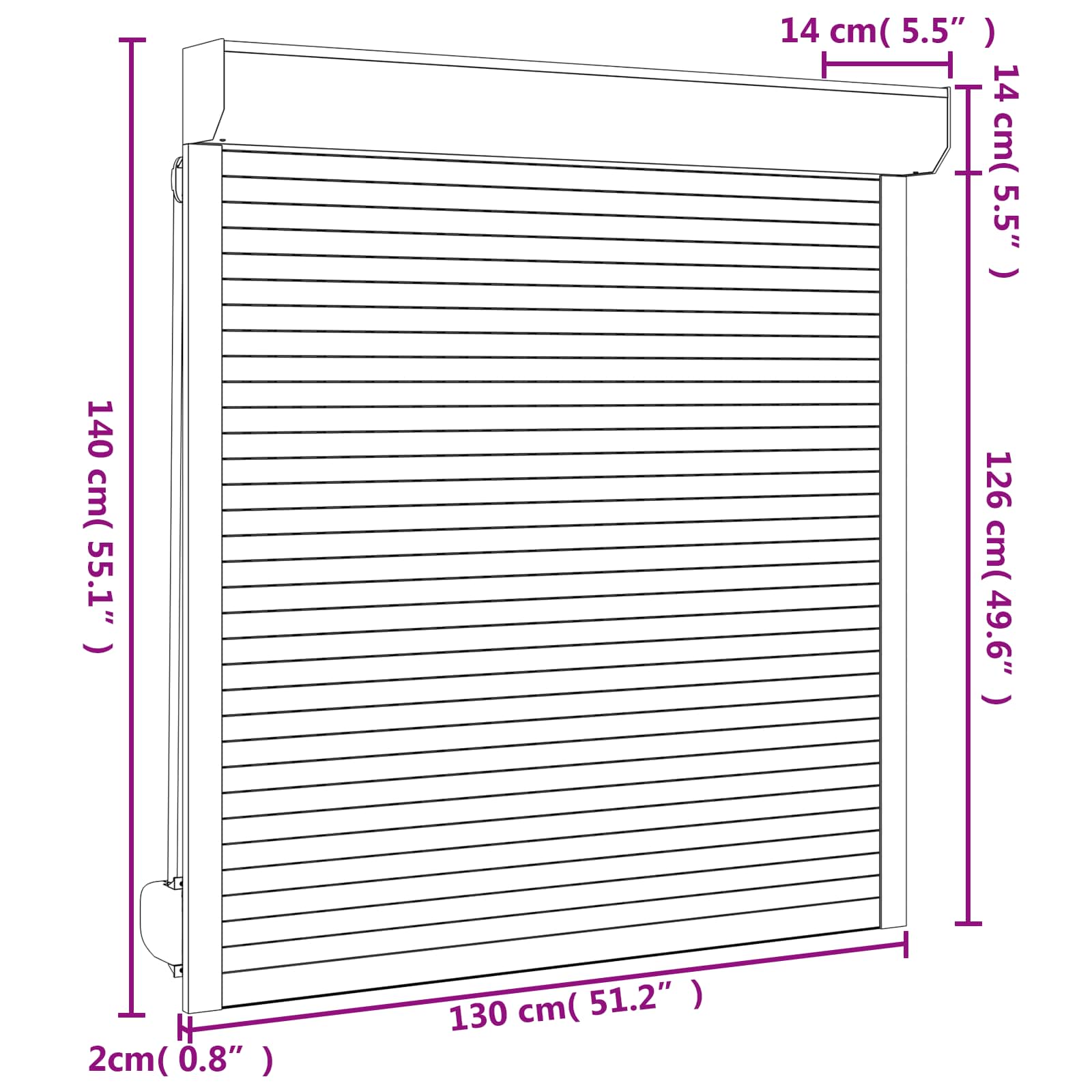Persiana a rullo Antracite 130 x 140 cm Alluminio e poliuretano | homemem39