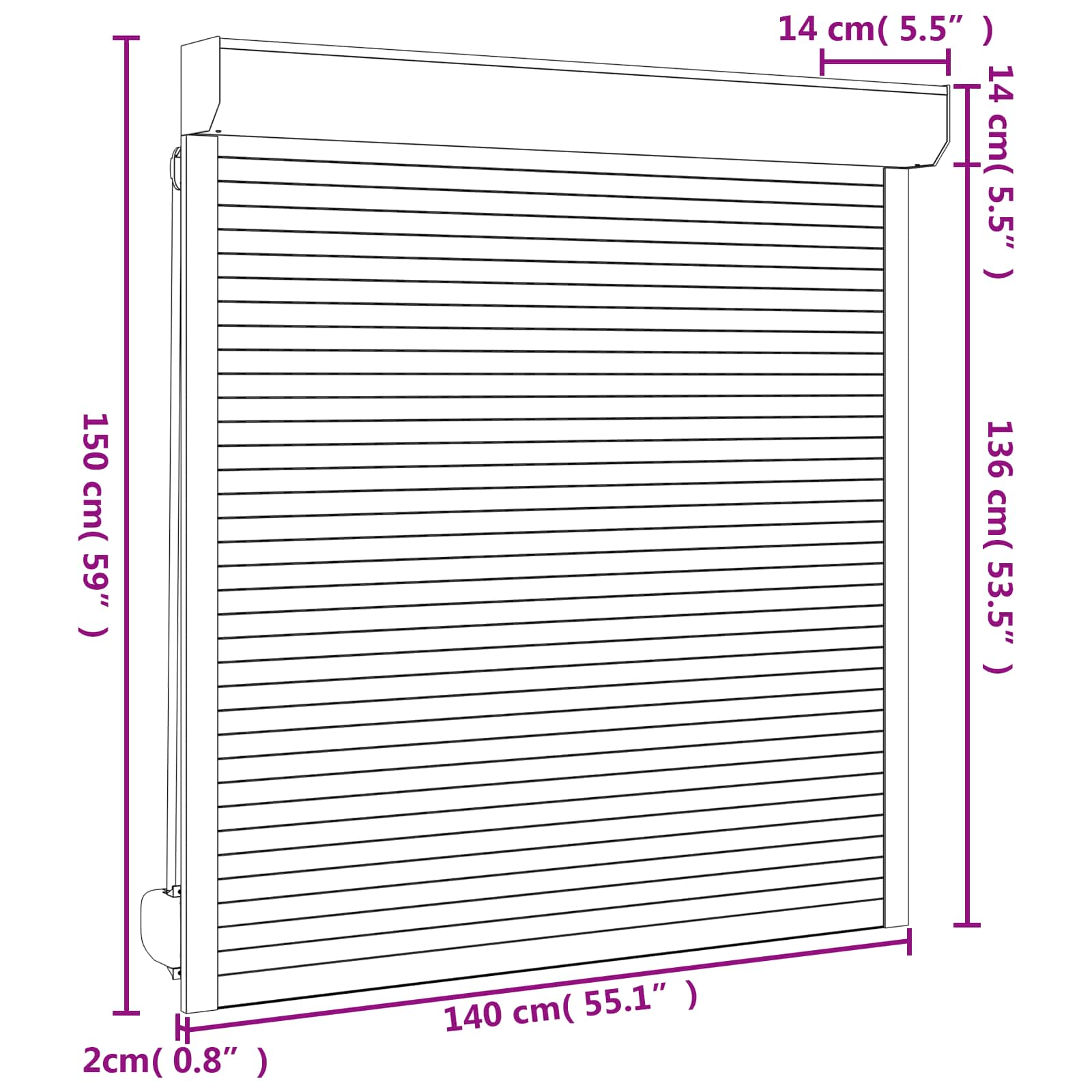 Persiana a rullo Antracite 140 x 150 cm Alluminio e poliuretano | homemem39