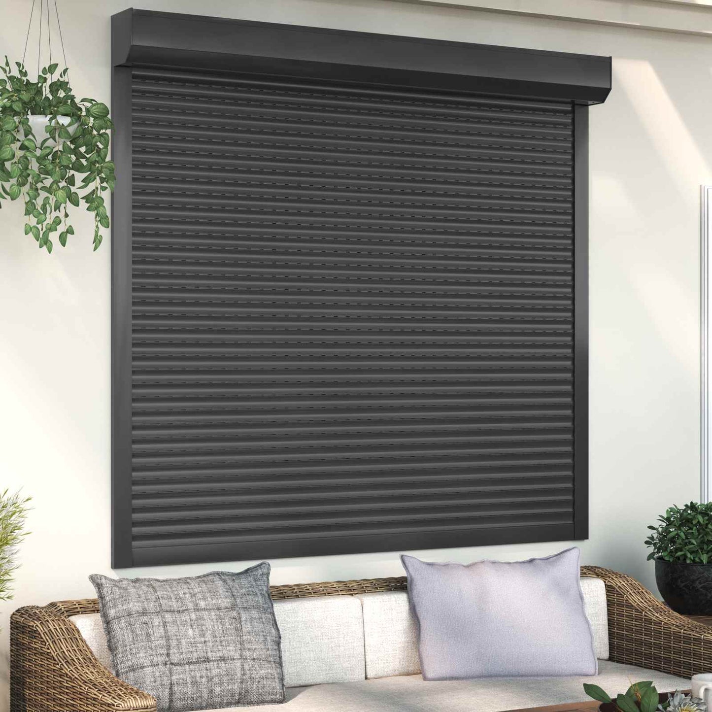 Persiana a rullo Antracite 160 x 150 cm Alluminio e poliuretano