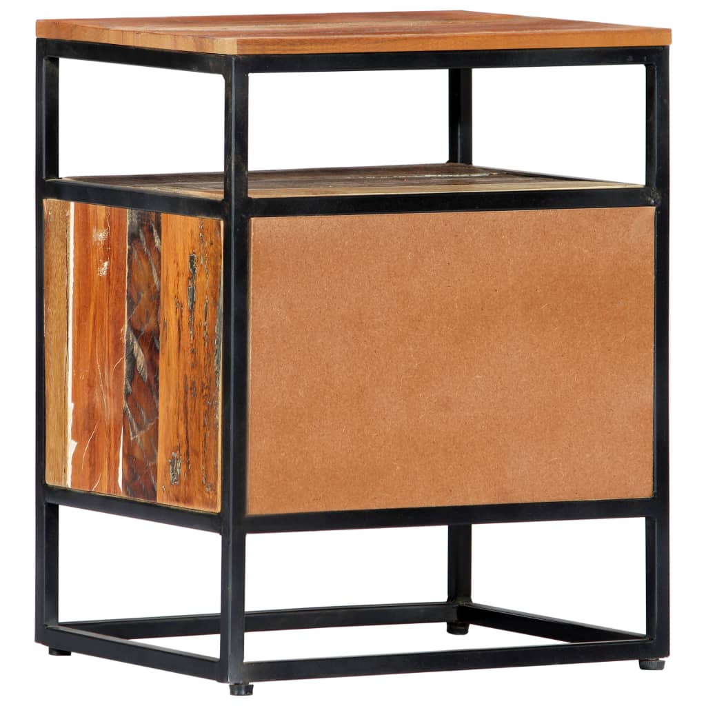 Comodino 40x30x50 cm in Legno Massello di recupero e Acciaio - homemem39