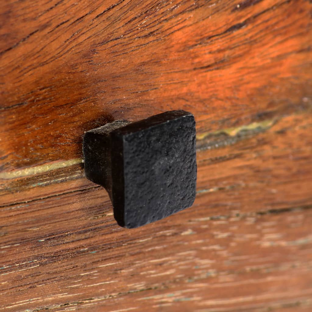 Comodino 40x30x50 cm in Legno Massello di recupero e Acciaio - homemem39