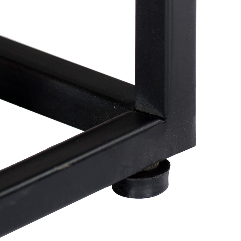 Comodino 40x30x50 cm in Legno Massello di recupero e Acciaio - homemem39