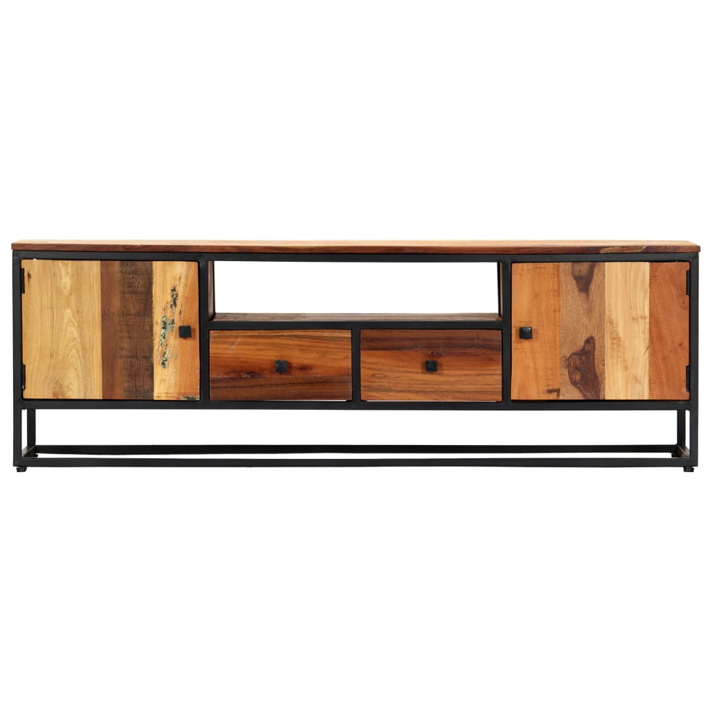 Mobile Porta TV 120x30x40 cm in Legno Massello di Recupero | homemem39