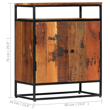 Credenza 60x35x76 cm in Legno Massello di Recupero e Acciaio - homemem39