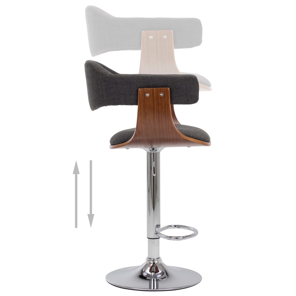 Sgabelli da Bar 2 pz Grigi in Legno Piegato e Tessuto - homemem39