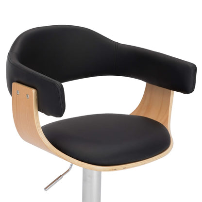 Sgabelli da Bar 2 pz Nere in Legno Piegato e Similpelle - homemem39