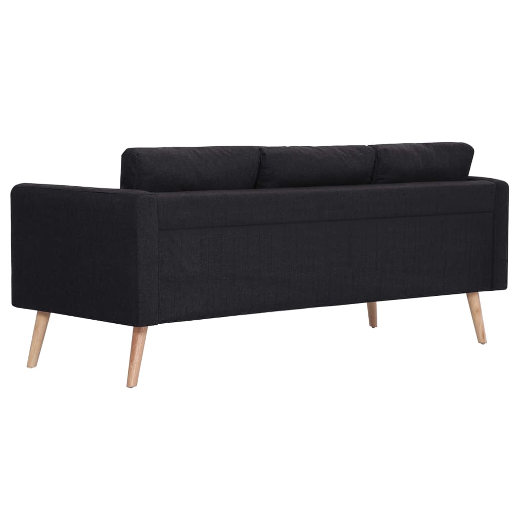 2 pc Sofa Set in Black Fabric