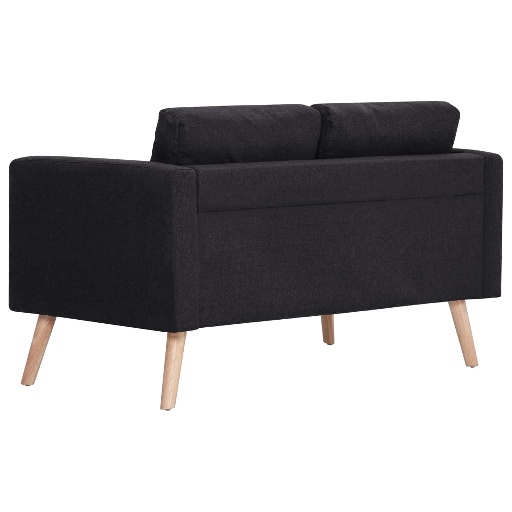 2 pc Sofa Set in Black Fabric