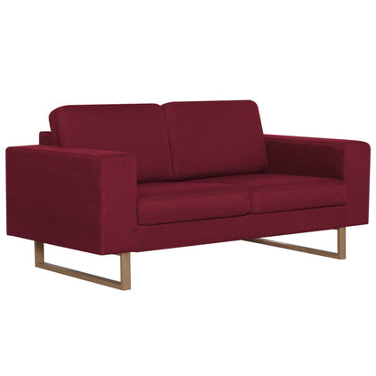 Set Divani 2 pz in Tessuto Rosso Vino - homemem39