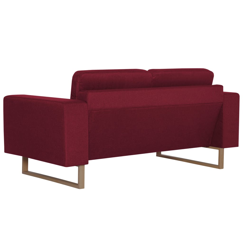 Set Divani 2 pz in Tessuto Rosso Vino - homemem39