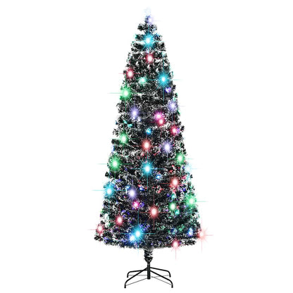 Albero di Natale Preilluminato con Supporto e LED 240 cm Fibra Ottica