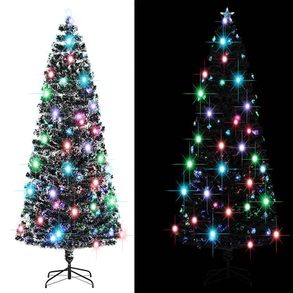 Albero di Natale Preilluminato con Supporto e LED 240 cm Fibra Ottica