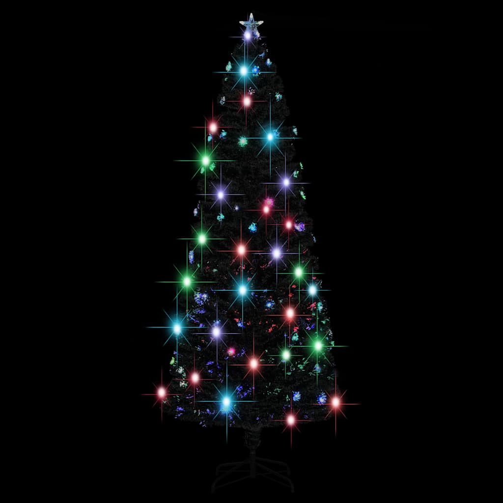 Albero di Natale Preilluminato con Supporto e LED 240 cm Fibra Ottica