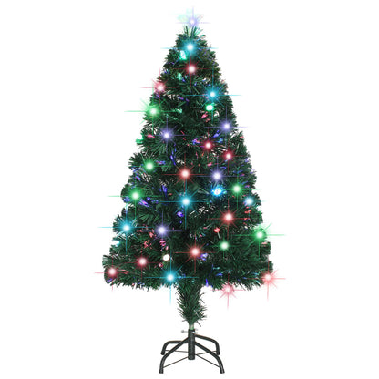 Albero di Natale Preilluminato con Supporto e LED 120 cm Fibra Ottica