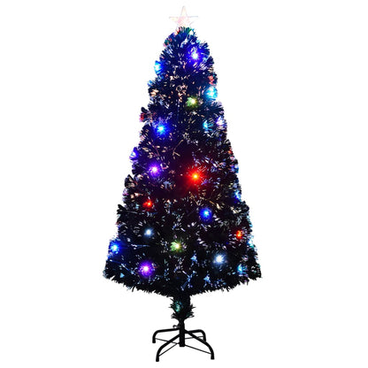 Albero di Natale Preilluminato con Supporto e LED 150 cm Fibra Ottica