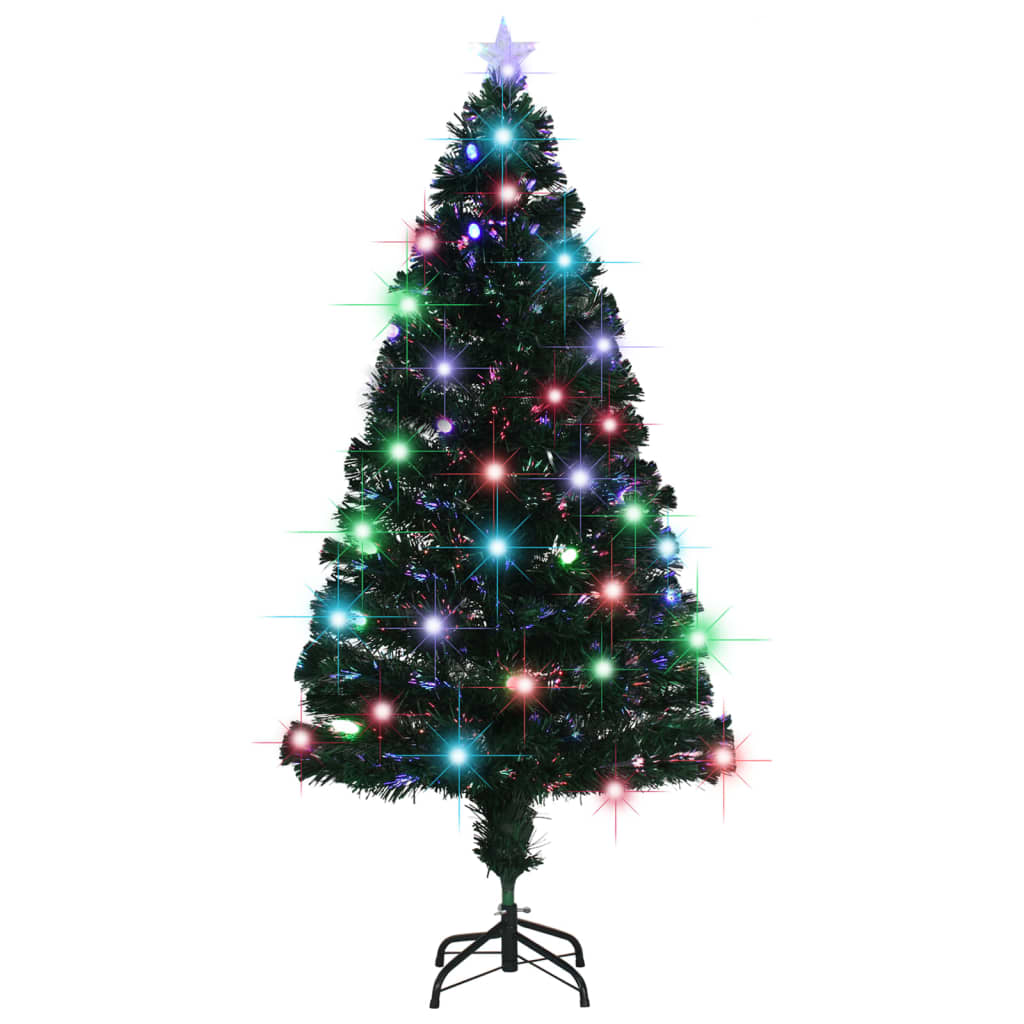 Albero di Natale Preilluminato con Supporto e LED 150 cm Fibra Ottica