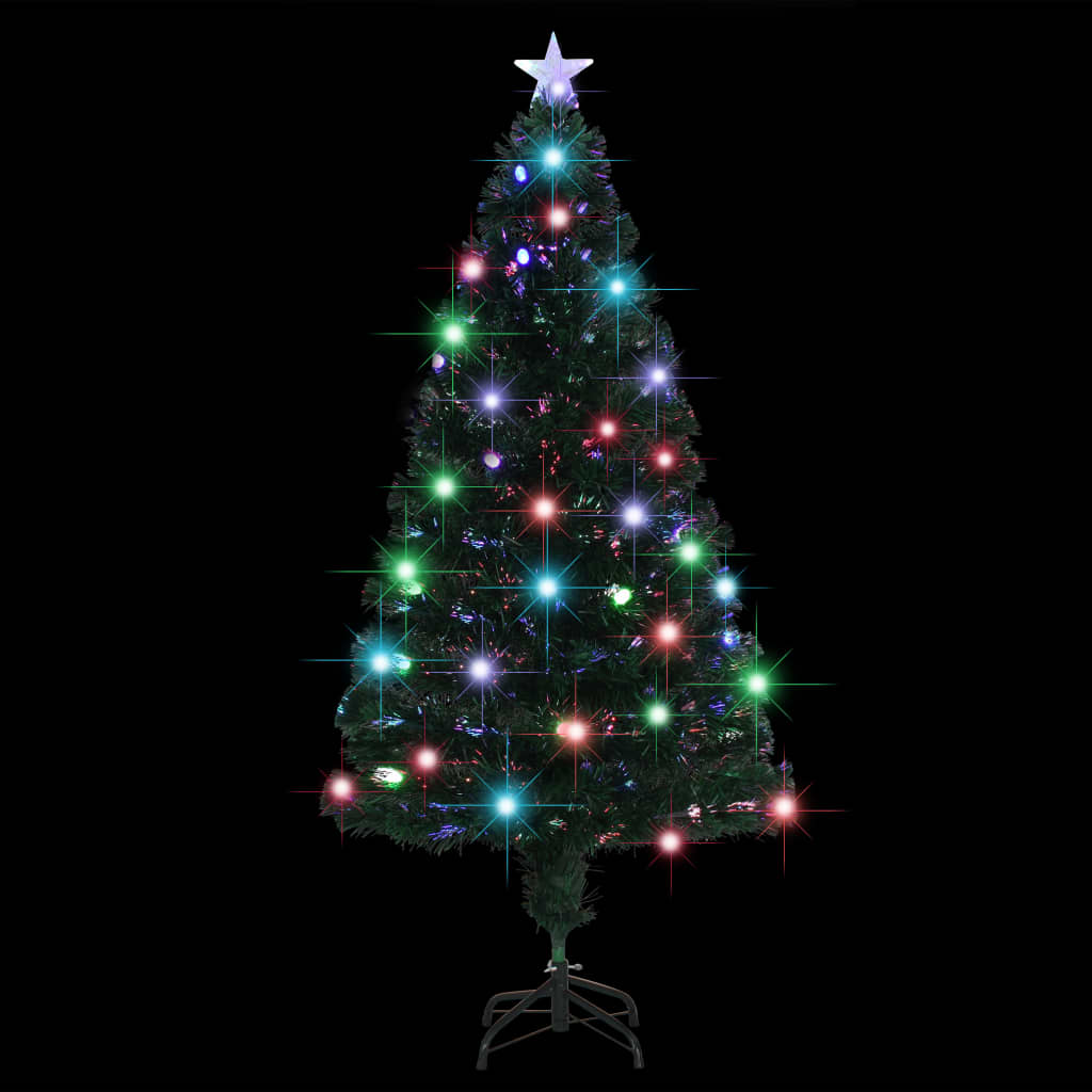 Albero di Natale Preilluminato con Supporto e LED 150 cm Fibra Ottica