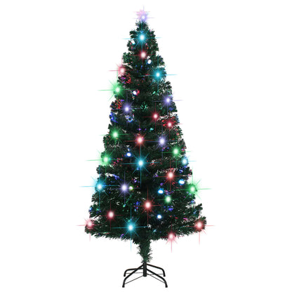 Albero di Natale Preilluminato con Supporto e LED 180 cm Fibra Ottica
