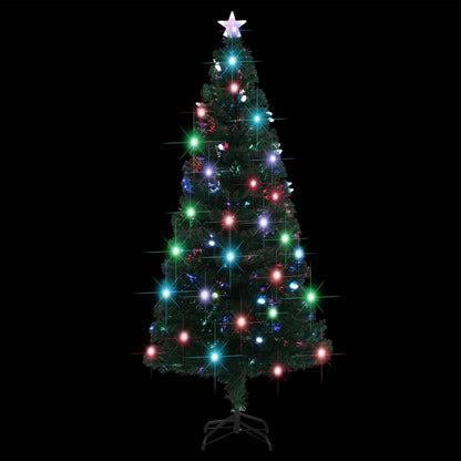Albero di Natale Preilluminato con Supporto e LED 180 cm Fibra Ottica