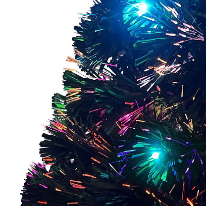 Albero di Natale Preilluminato con Supporto e LED 210 cm Fibra Ottica
