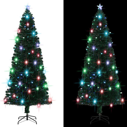 Albero di Natale Preilluminato con Supporto e LED 240 cm Fibra Ottica | homemem39