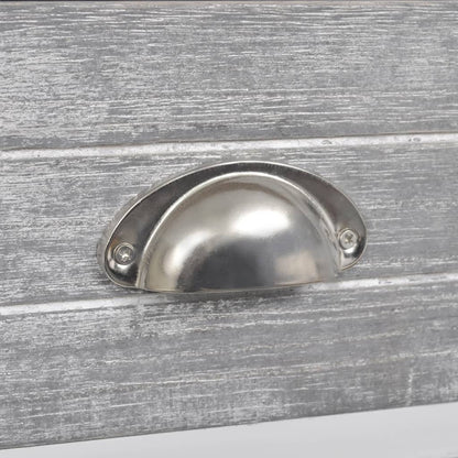 Comodino Grigio e Bianco 38x28x45 cm in Legno di Paulownia - homemem39