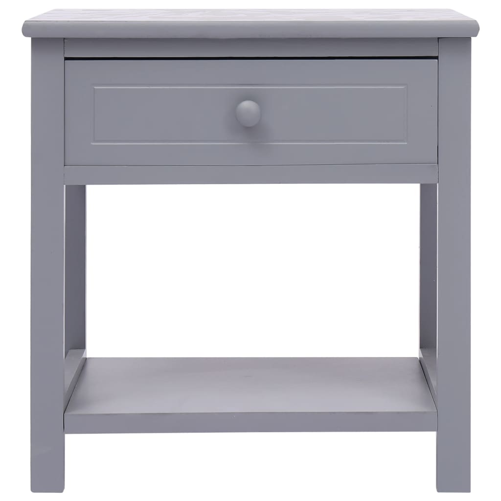 Comodino Grigio 40x29x42 cm in Legno di Paulonia | homemem39