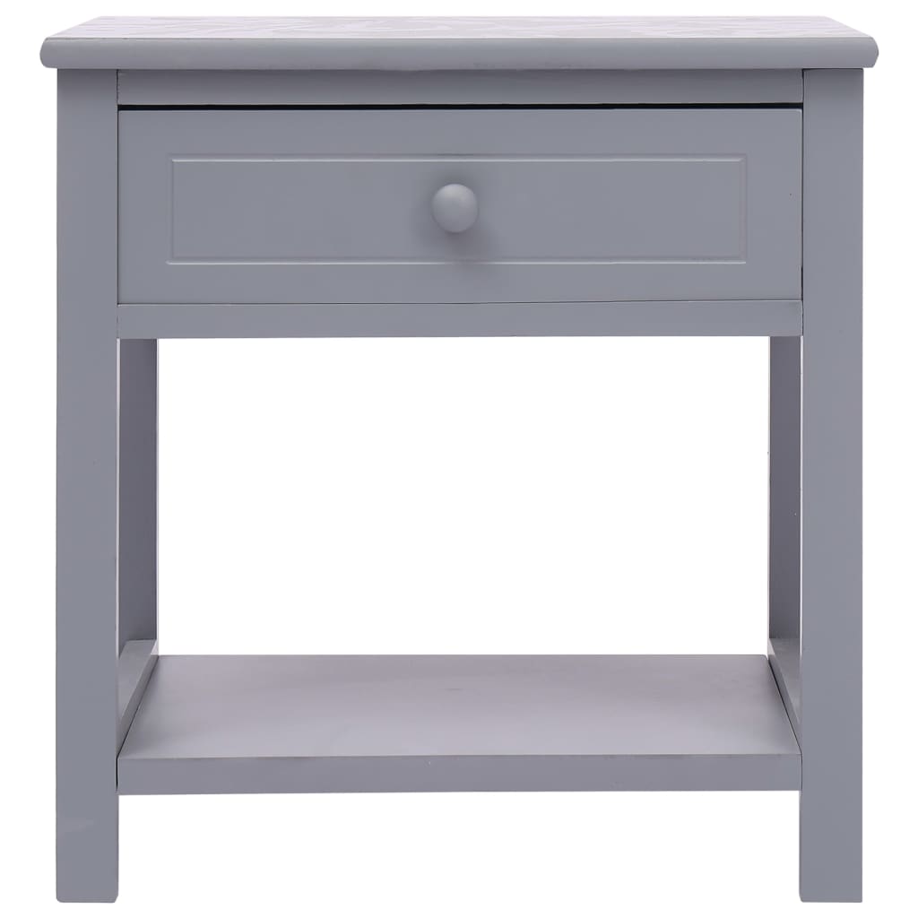 Comodini 2pz Grigi 40x29x42 cm in Legno di Paulonia
