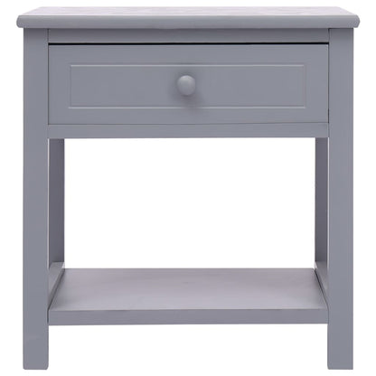 Comodini 2pz Grigi 40x29x42 cm in Legno di Paulonia