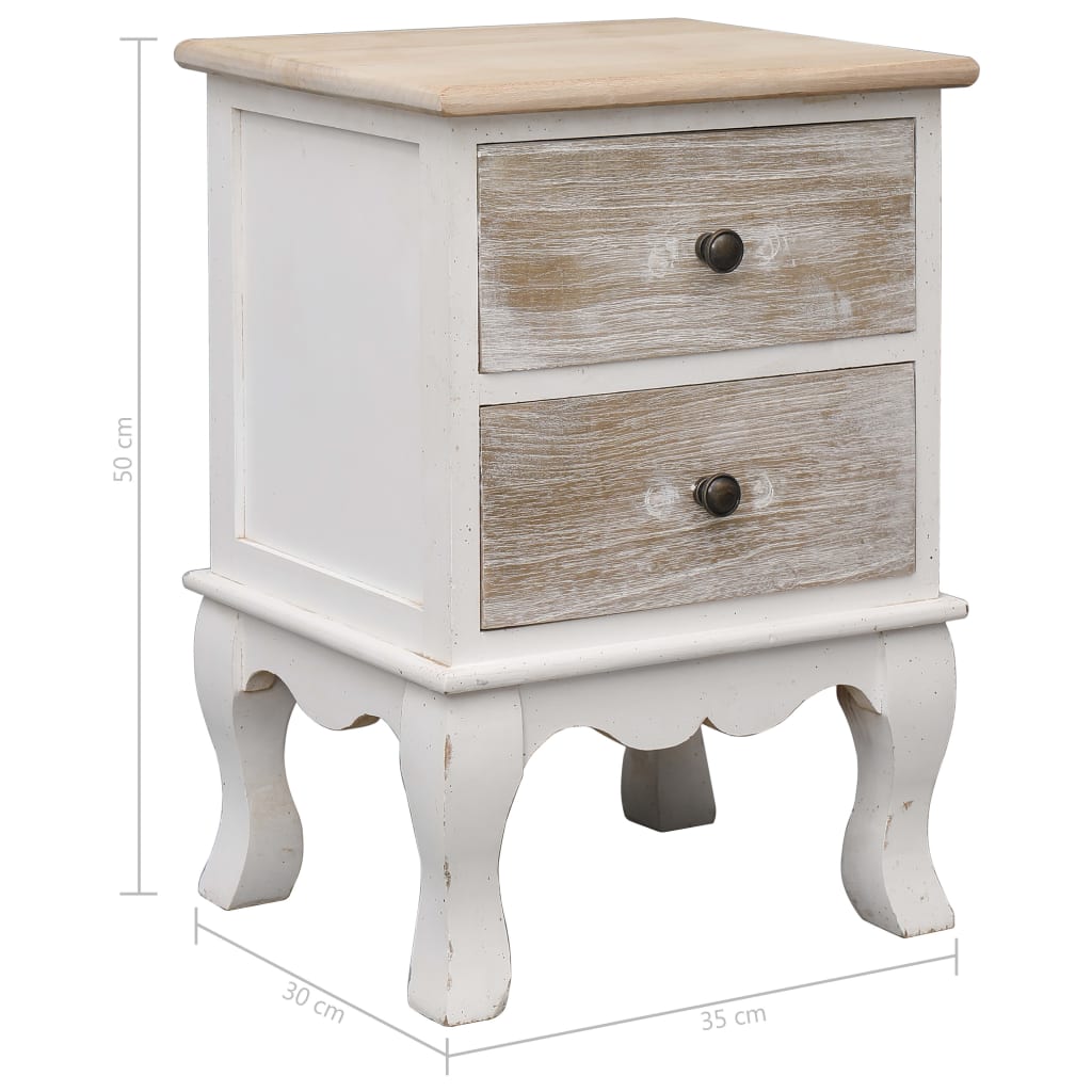 Comodini 2 pz 35x30x50 cm in Legno di Paulownia