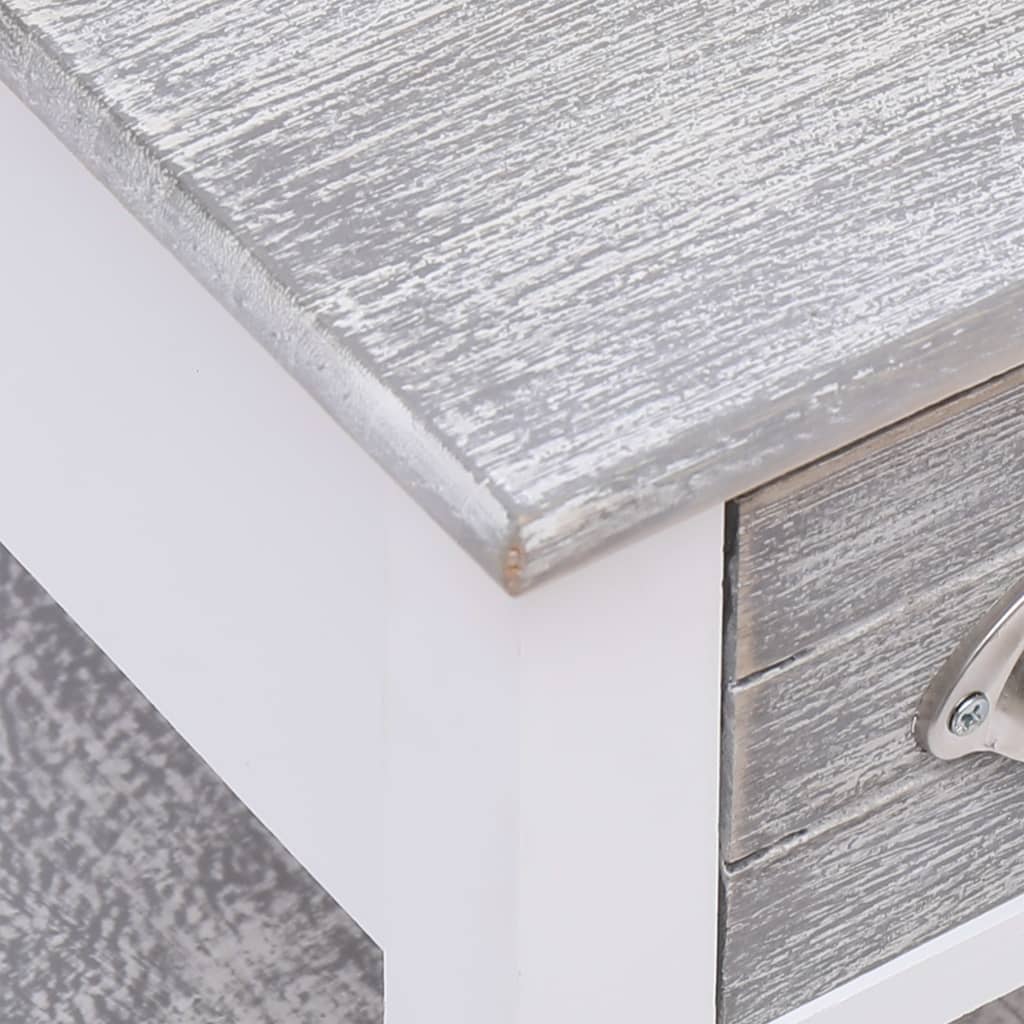 Tavolino Laterale Grigio 40x40x40 cm in Legno di Paulownia | homemem39