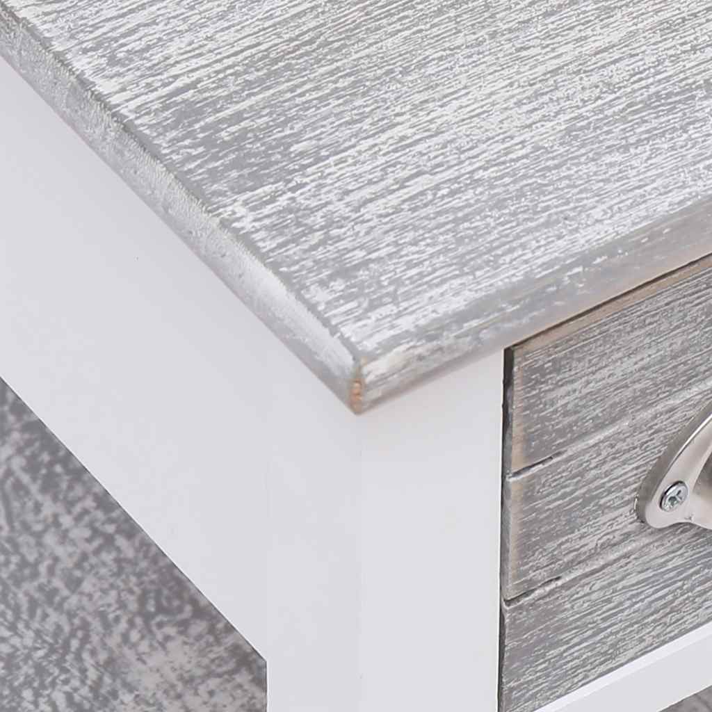 Tavolino Laterale Grigio 40x40x40 cm in Legno di Paulownia
