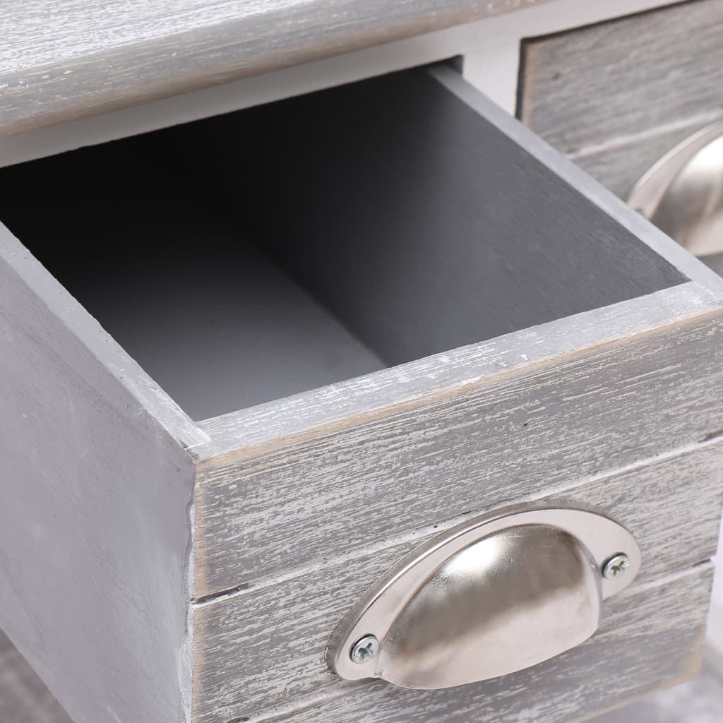 Tavolino Laterale Grigio 40x40x40 cm in Legno di Paulownia | homemem39