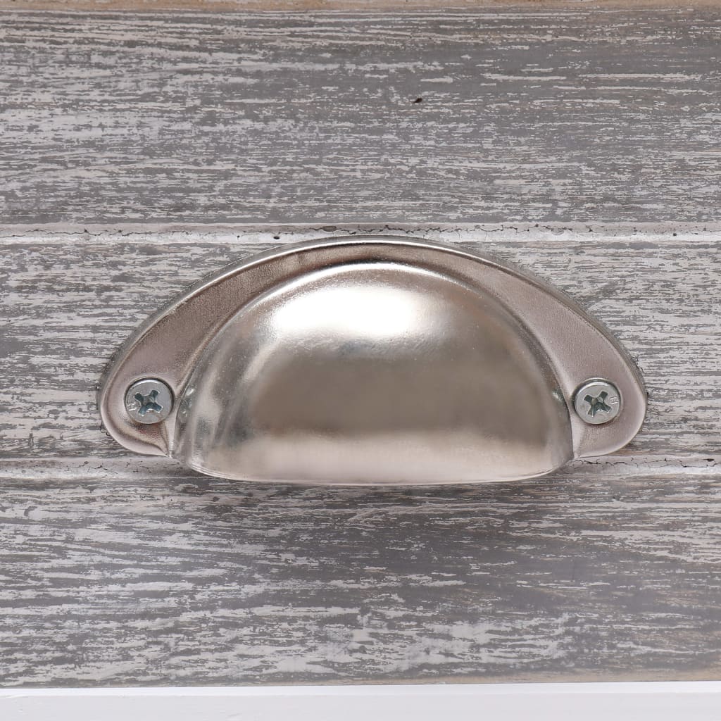 Tavolino Laterale Grigio 40x40x40 cm in Legno di Paulownia - homemem39