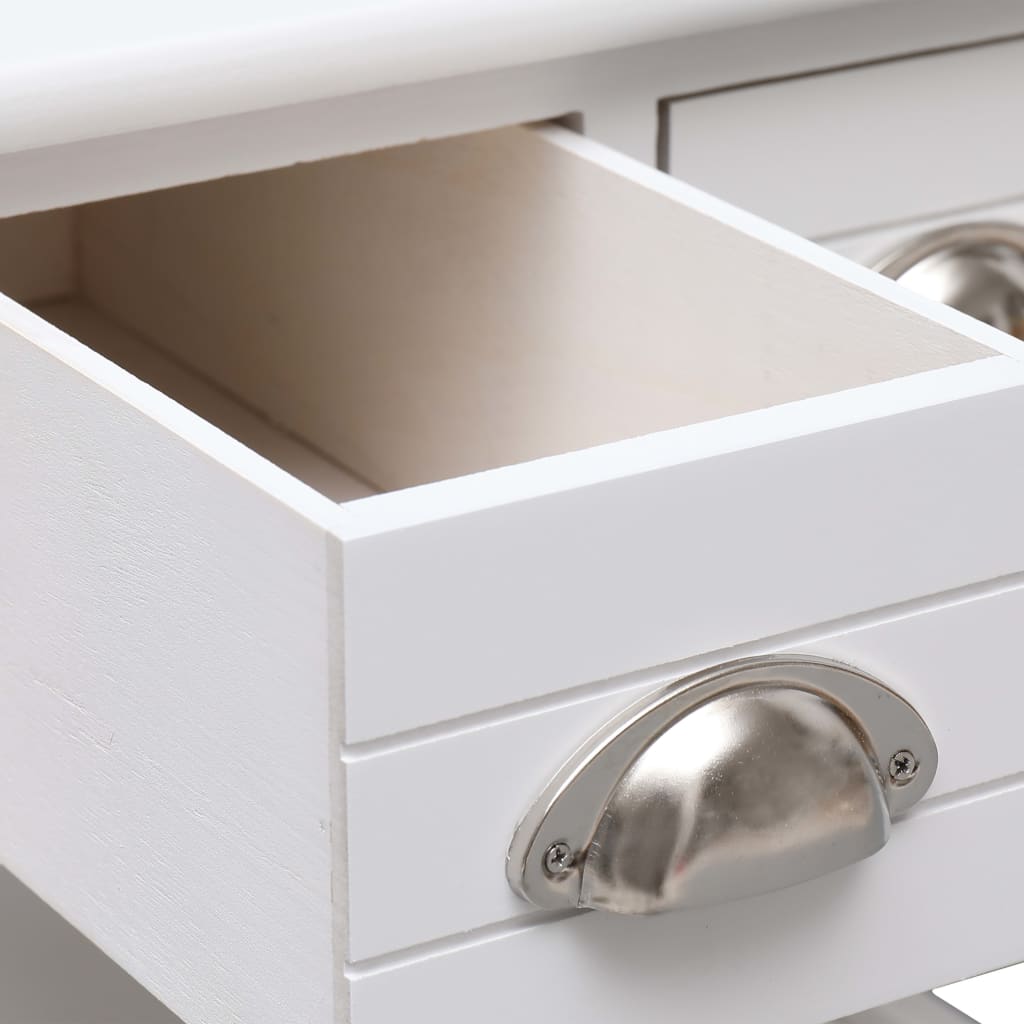 Tavolino Laterale Bianco 40x40x40 cm in Legno di Paulownia - homemem39