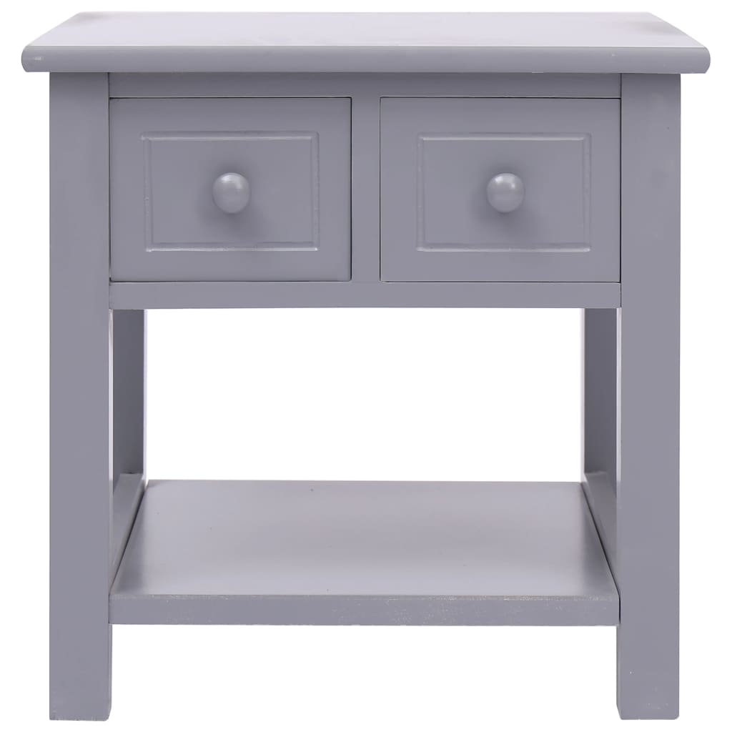 Tavolino Laterale Grigio 40x40x40 cm in Legno di Paulownia - homemem39