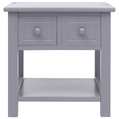 Tavolino Laterale Grigio 40x40x40 cm in Legno di Paulownia - homemem39
