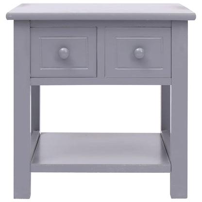 Tavolino Laterale Grigio 40x40x40 cm in Legno di Paulownia