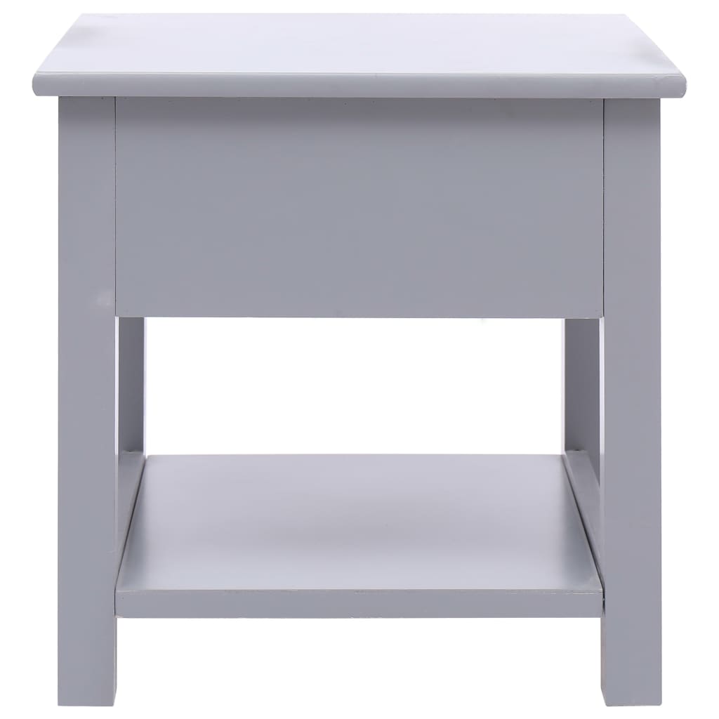 Tavolino Laterale Grigio 40x40x40 cm in Legno di Paulownia - homemem39