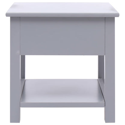 Tavolino Laterale Grigio 40x40x40 cm in Legno di Paulownia - homemem39