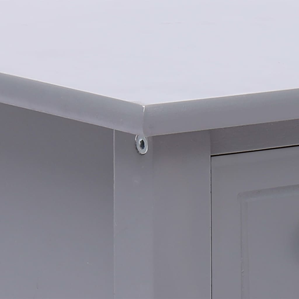 Tavolino Laterale Grigio 40x40x40 cm in Legno di Paulownia | homemem39