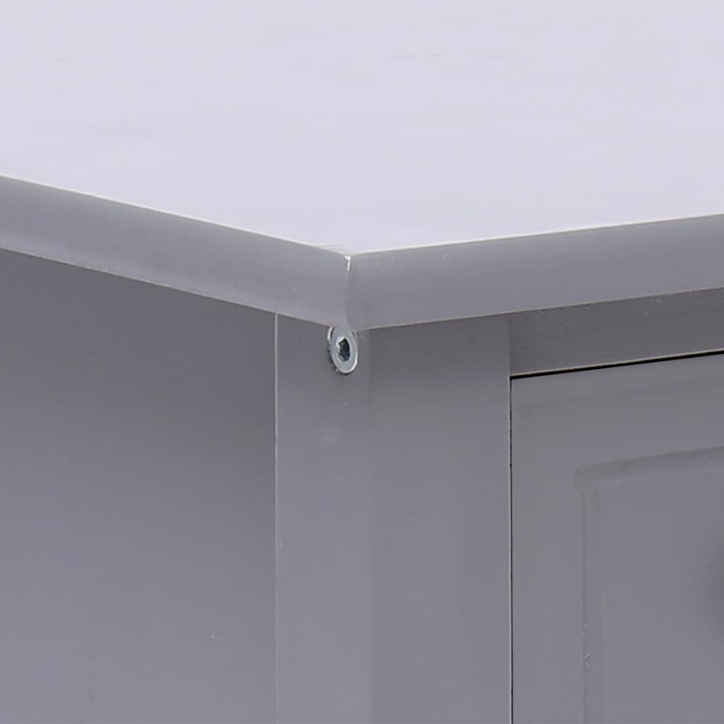 Tavolino Laterale Grigio 40x40x40 cm in Legno di Paulownia