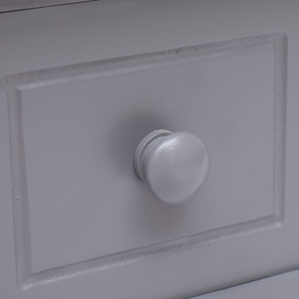 Tavolino Laterale Grigio 40x40x40 cm in Legno di Paulownia - homemem39