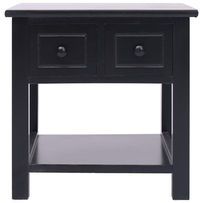 Tavolino Laterale Nero 40x40x40 cm in Legno di Paulownia | homemem39