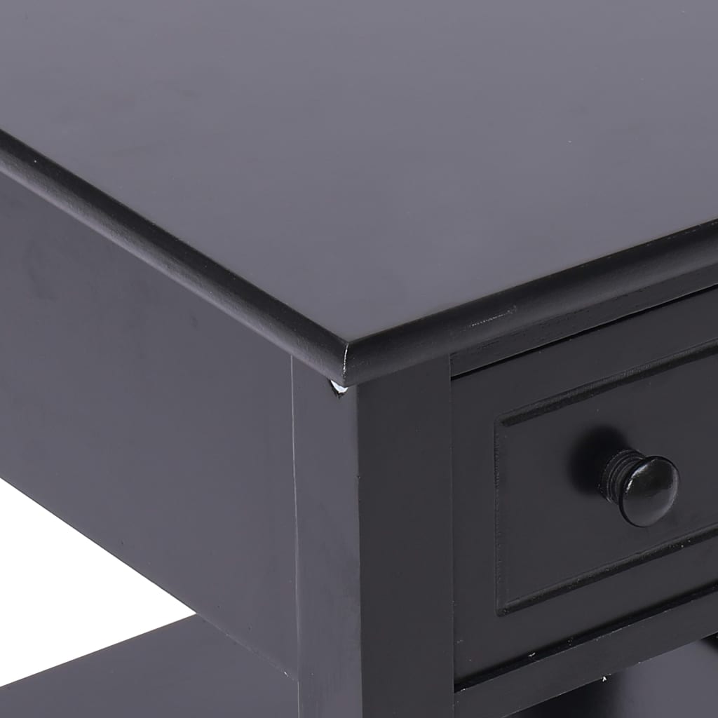 Tavolino Laterale Nero 40x40x40 cm in Legno di Paulownia | homemem39