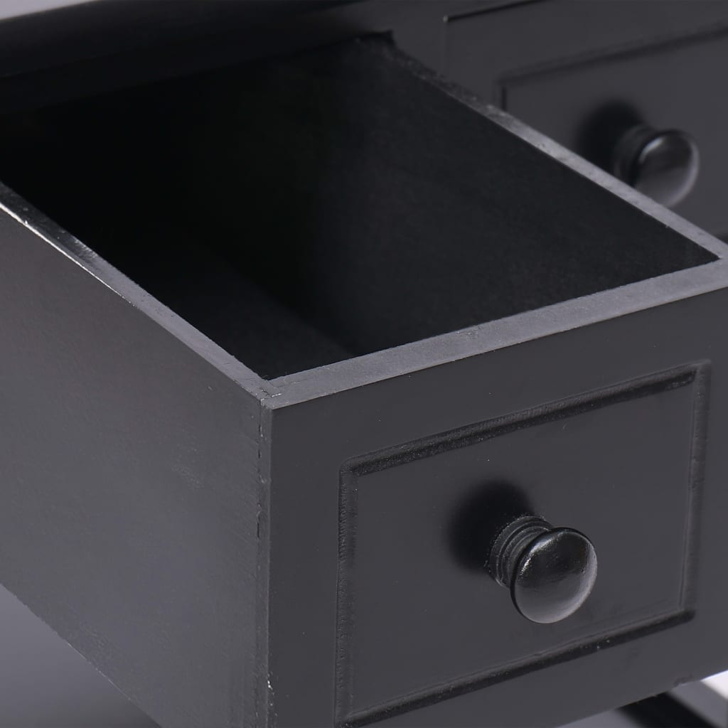 Tavolino Laterale Nero 40x40x40 cm in Legno di Paulownia - homemem39