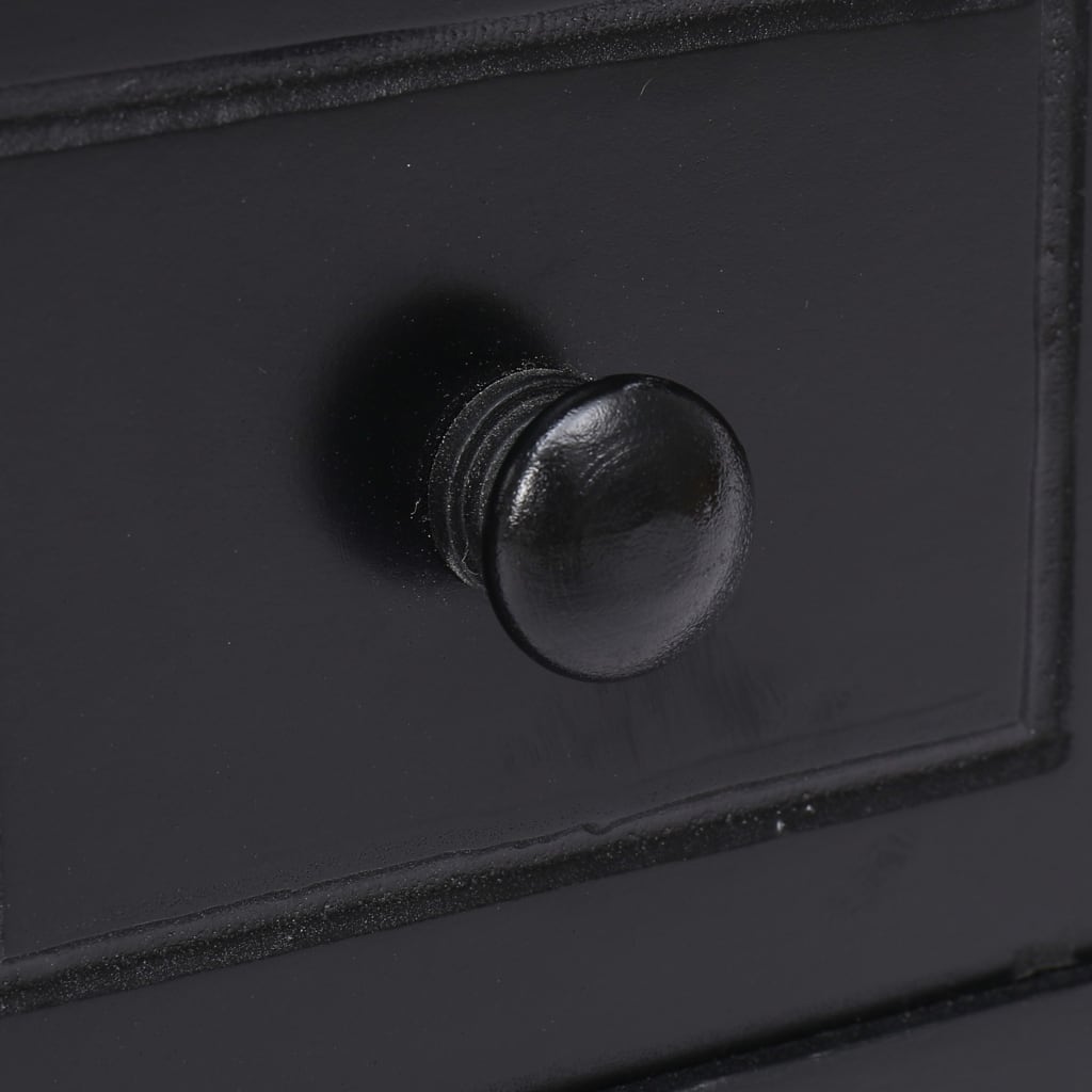 Tavolino Laterale Nero 40x40x40 cm in Legno di Paulownia - homemem39