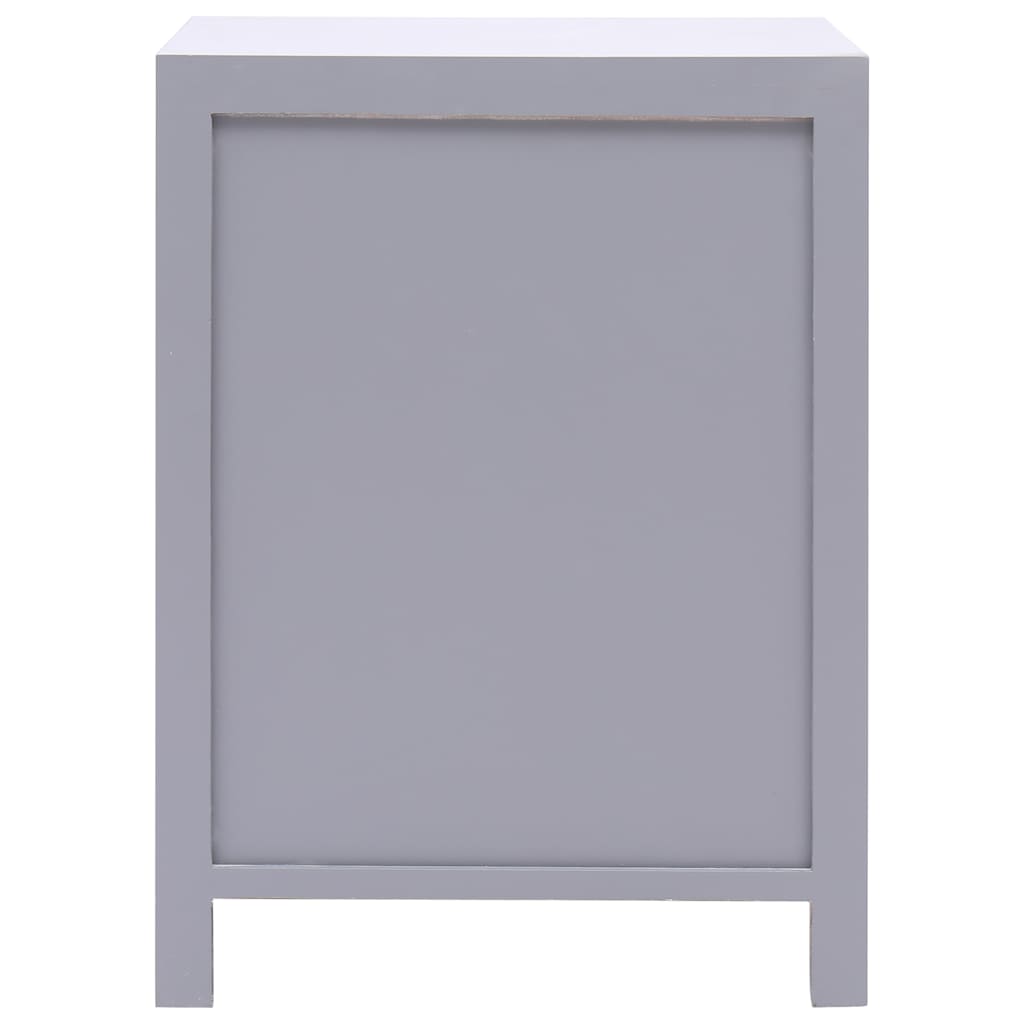 Comodino Grigio 38x28x52 cm in Legno di Paulownia | homemem39