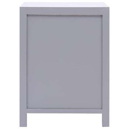 Comodino Grigio 38x28x52 cm in Legno di Paulownia | homemem39